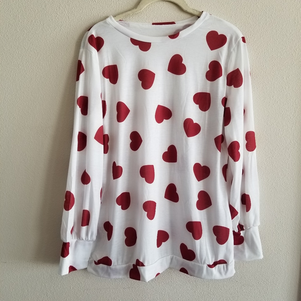 LONG SLEEVE RED HEART TEE - Picture 2 of 7
